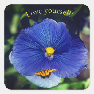 Adesivo Quadrado violeta azul amor-perfeito