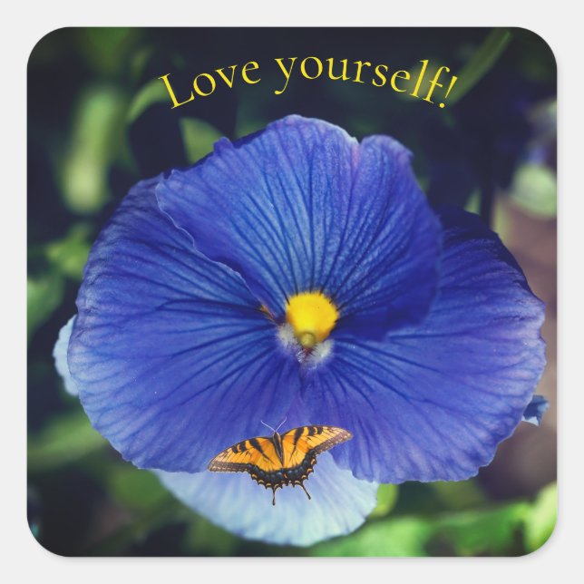 Adesivo Quadrado violeta azul amor-perfeito (Frente)
