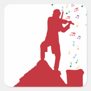 Adesivo Quadrado Violinista