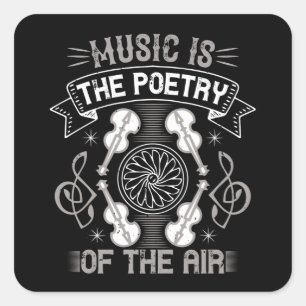 Adesivo Quadrado Violino - Música É A Poesia Do Ar