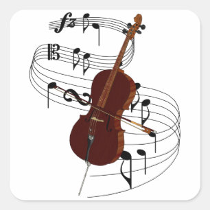 Adesivo Quadrado Violoncelo