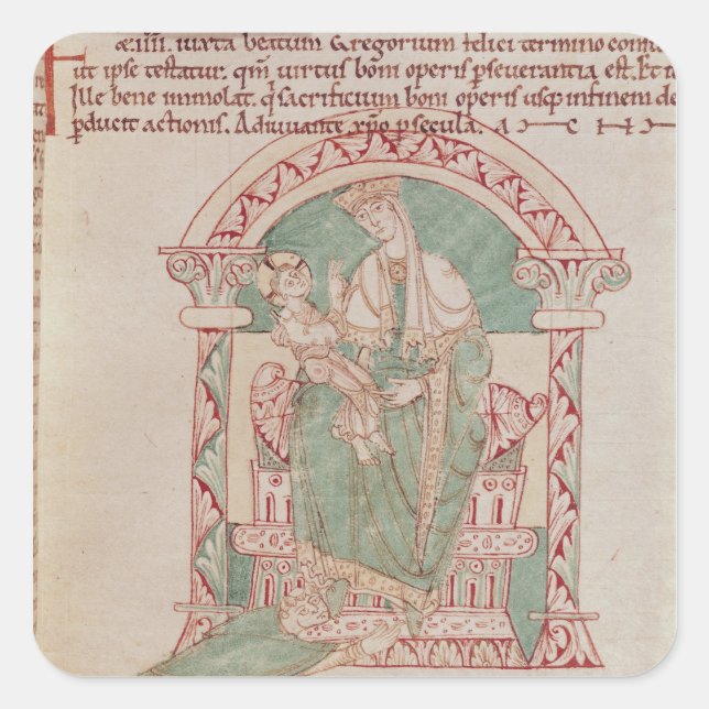 Adesivo Quadrado Virgem e Criança com Ruas. Gregory o Excelente (Frente)