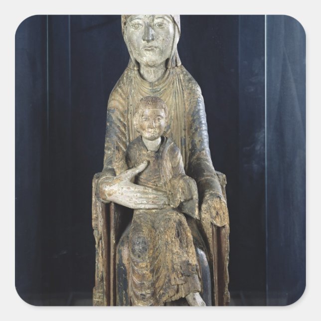 Adesivo Quadrado Virgem e Criança em Majestade, de Forez (Frente)