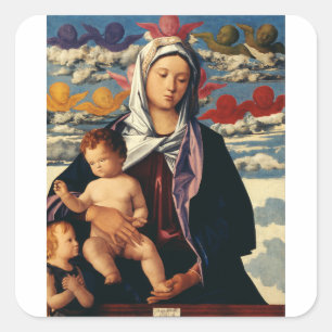 Adesivo Quadrado Virgem e Menino de Bellini Alta-Fidelidade Arte Re