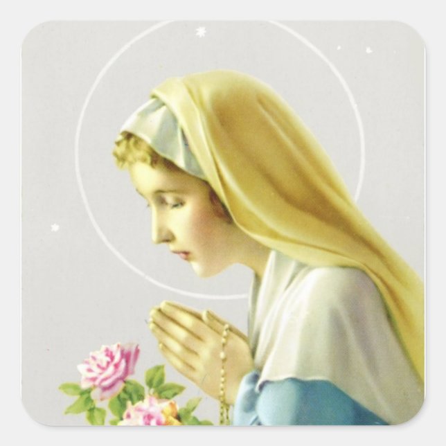 Adesivo Quadrado Virgem Maria Prayer Sticker (Frente)