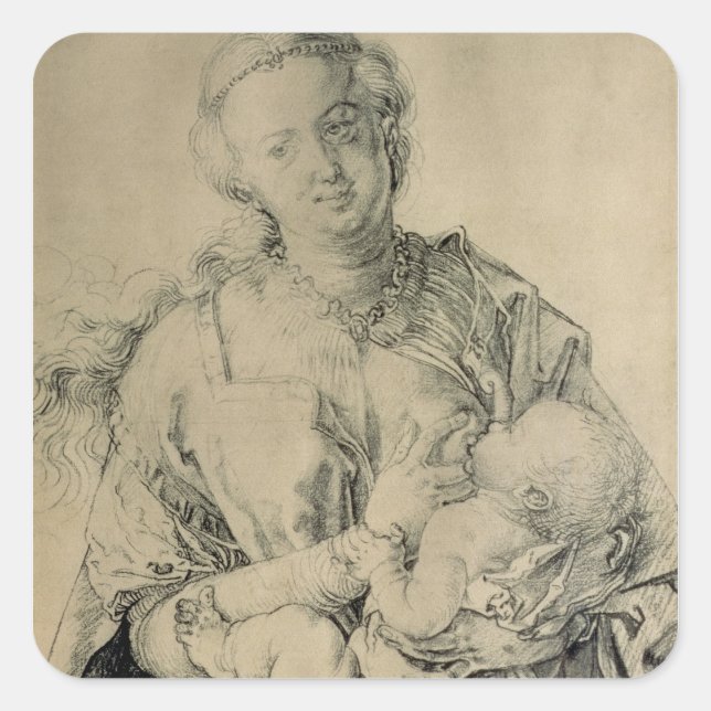 Adesivo Quadrado Virgem Maria sugando a Criança Cristo, 1512 (Frente)