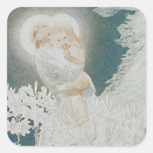 Adesivo Quadrado Virgin dos lírios