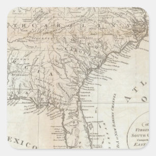 Adesivo Quadrado Virgínia, North Carolina, South Carolina