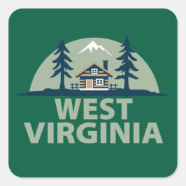 Adesivo Quadrado Virgínia Ocidental, Estados Unidos da América