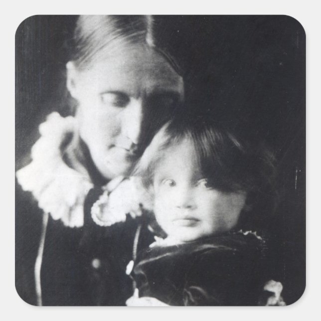 Adesivo Quadrado Virginia Woolf, com sua mãe Julia, 1884 (Frente)