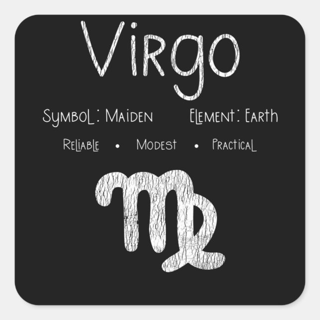 Adesivo Quadrado Virgo Horoscope Astrology Star Sinal de Astrologia (Frente)