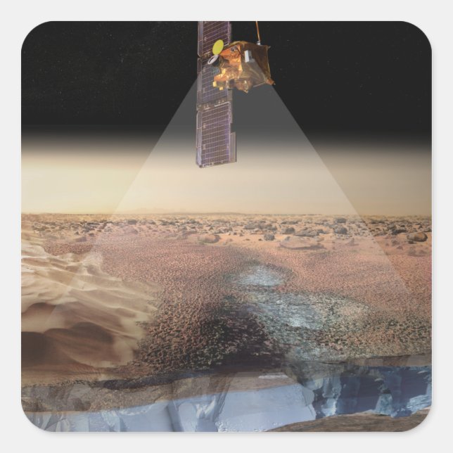 Adesivo Quadrado Visão Artista sobre Odisseia Detectando Gelo (Frente)