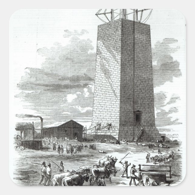 Adesivo Quadrado Visão do Monumento de Washington (Frente)