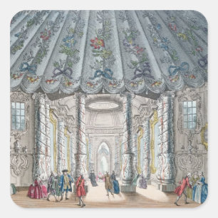 Adesivo Quadrado Visão interior da sala de música elegante