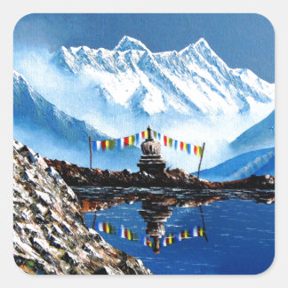Adesivo Quadrado Visão Panorâmica De Annapurna Mountain Nepal