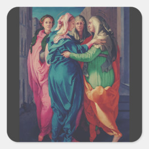 Adesivo Quadrado Visitação da Virgem por Pontormo