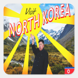 Adesivo Quadrado Visite a Coreia do Norte
