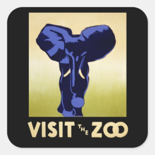 Adesivo Quadrado Visite o jardim zoológico