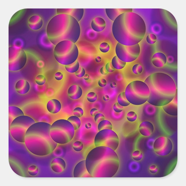 Adesivo Quadrado Visões Psicodélicas do Sticker (Frente)