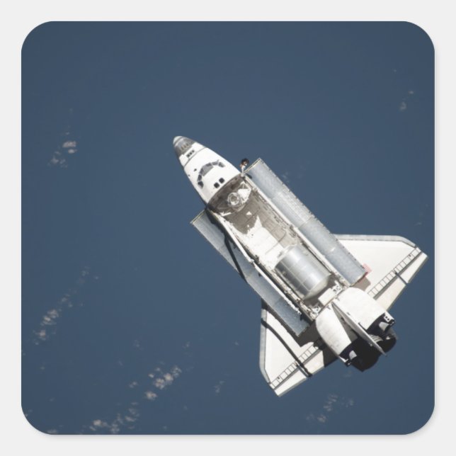 Adesivo Quadrado Vista aérea da descoberta de ônibus espaciais 2 (Frente)