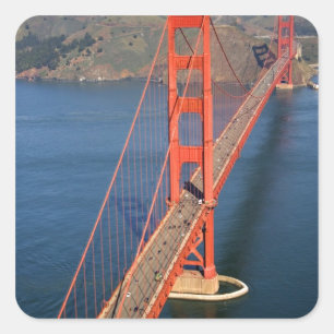 Adesivo Quadrado Vista aérea da Golden Gate Bridge na