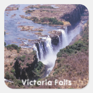Adesivo Quadrado Vista aérea das Cataratas Vitória - Zimbábue, Áfri