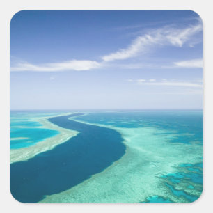 Adesivo Quadrado Vista aérea do Grande Barreira de Coral pela