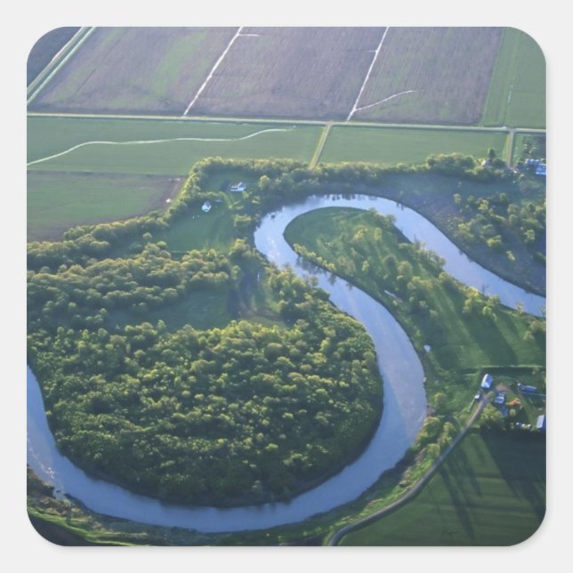 Adesivo Quadrado Vista aérea do Rio Vermelho do Norte (Frente)