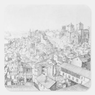 Adesivo Quadrado Vista da cidade de Avignon e seus arredores