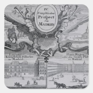 Adesivo Quadrado Vista da cidade de Madrid