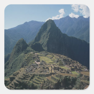 Adesivo Quadrado Vista da citadela em Machu Picchu