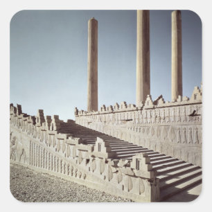 Adesivo Quadrado Vista da escadaria do leste do Apadana