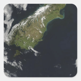 Adesivo Quadrado Vista da maior parte da Ilha do Sul da Nova Zelând