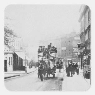Adesivo Quadrado Vista da rua da igreja, Kensington c.1906