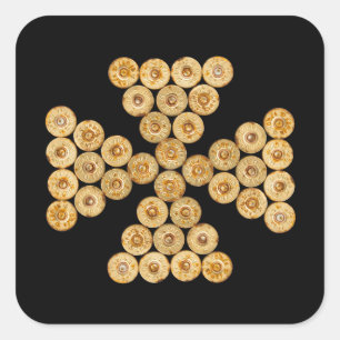 Adesivo Quadrado Vista de cima dos cartuchos de caça