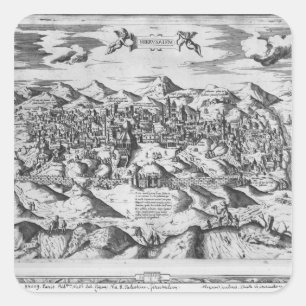 Adesivo Quadrado Vista de Jerusalem, 1570?