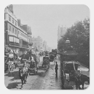 Adesivo Quadrado Vista de Piccadilly, c.1900