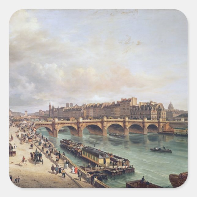 Adesivo Quadrado Vista de Pont Neuf, 1832 (Frente)