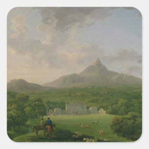 Adesivo Quadrado Vista de Powerscourt, condado Wicklow, c.1760-2