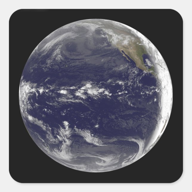 Adesivo Quadrado Vista de satélite da Terra (Frente)