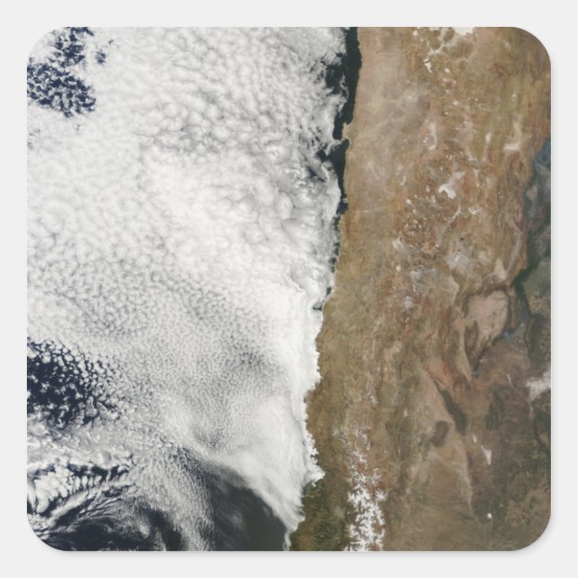 Adesivo Quadrado Vista de satélite das montanhas dos Andes (Frente)