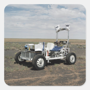 Adesivo Quadrado Vista de um veículo lunar de 1-G Rover