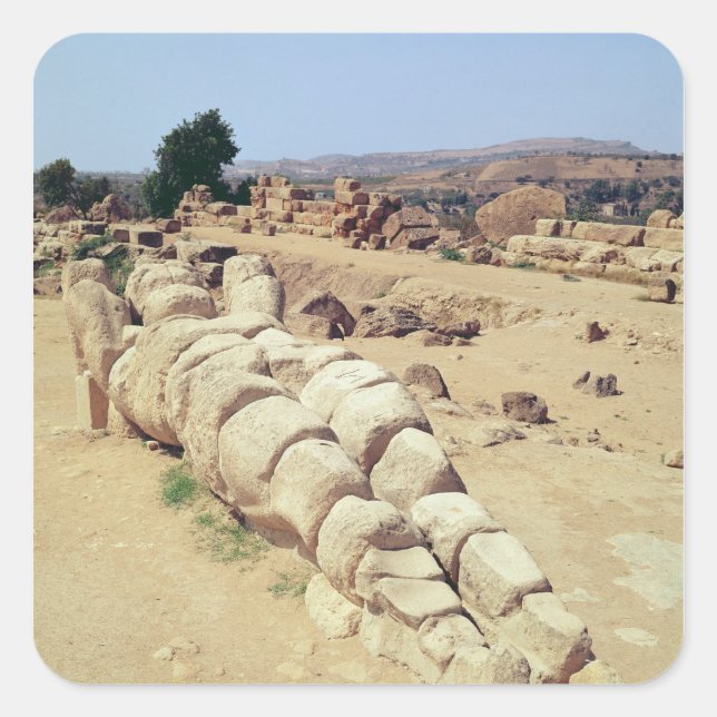 Adesivo Quadrado Vista de uma das estátuas gigantes do Telemon (Frente)