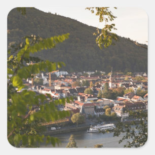 Adesivo Quadrado Vista do Centro Histórico de Heidelberg