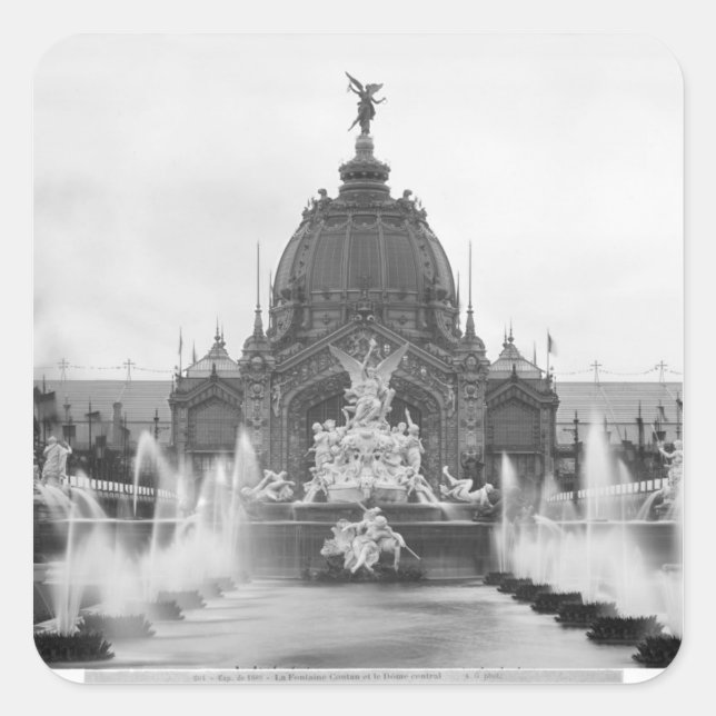 Adesivo Quadrado Vista do Domo Central e da Fonte (Frente)