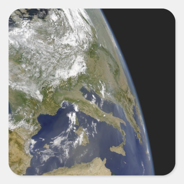 Adesivo Quadrado Vista do Mediterrâneo Ocidental (Frente)