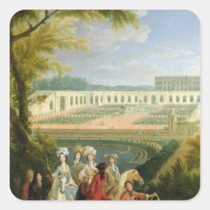 Adesivo Quadrado Vista do Orangerie em Versalhes, depois de 1697