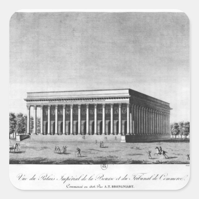 Adesivo Quadrado Vista do Palácio Imperial de BCourse (Frente)