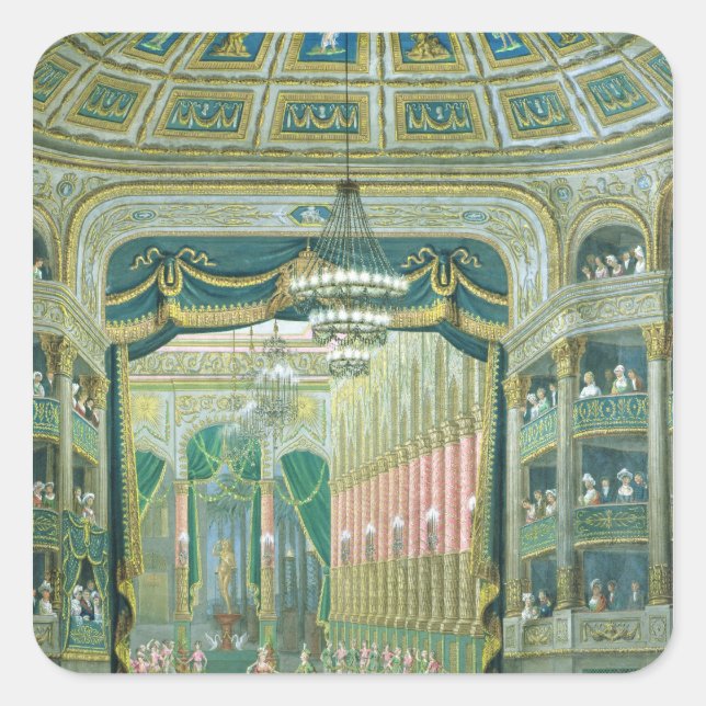Adesivo Quadrado Vista do Palco da Ópera de Paris (Frente)