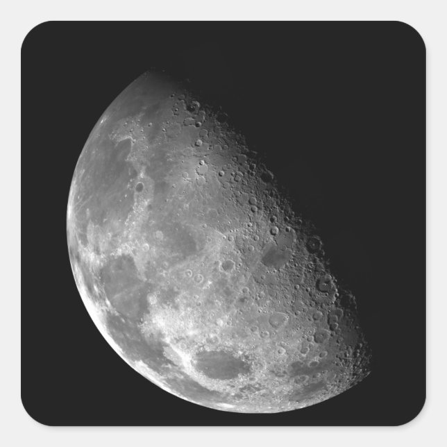 Adesivo Quadrado Vista do polo norte da Lua (Frente)
